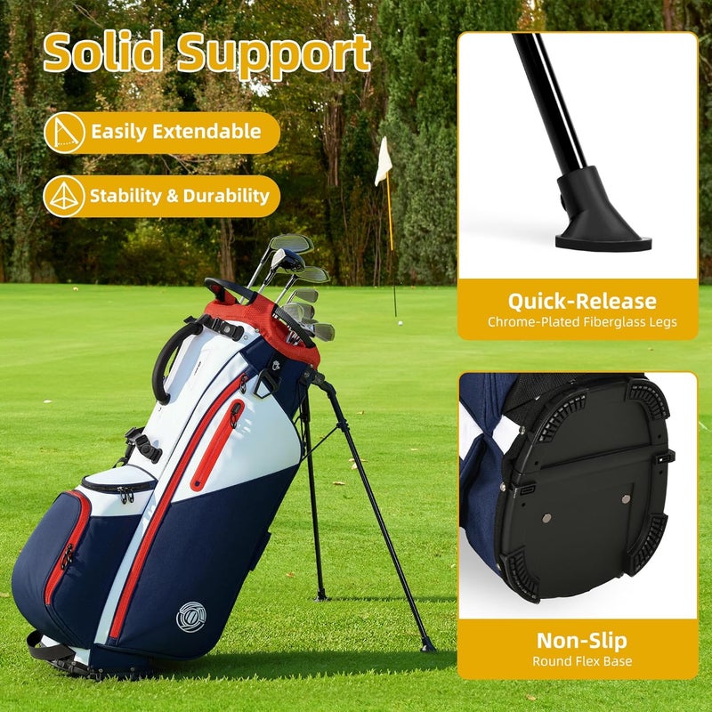 Shopsource Golf Stand Bag 14 Way, Lightweight Golf Bags for Men Women with Stand, Padded Ergonomic Double Strap, Full Length Dividers, Multiple Pockets, Rain Hood - Image 5